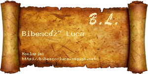 Bibescó Luca névjegykártya